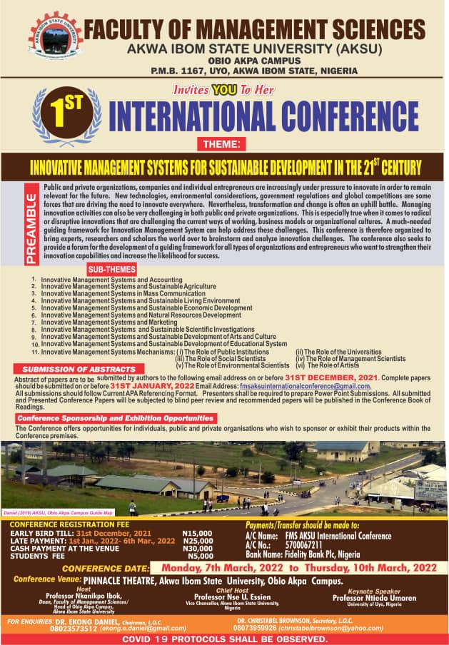 1st International Conference New Date